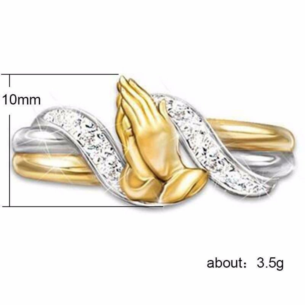Elegant Two Tone 925 Silver Gold Sapphire Ring - Picture 2 of 2